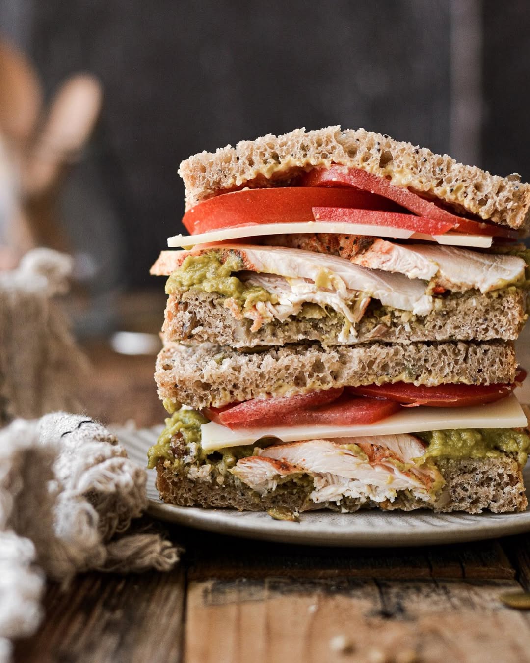 Whole-wheat sandwich with veggies