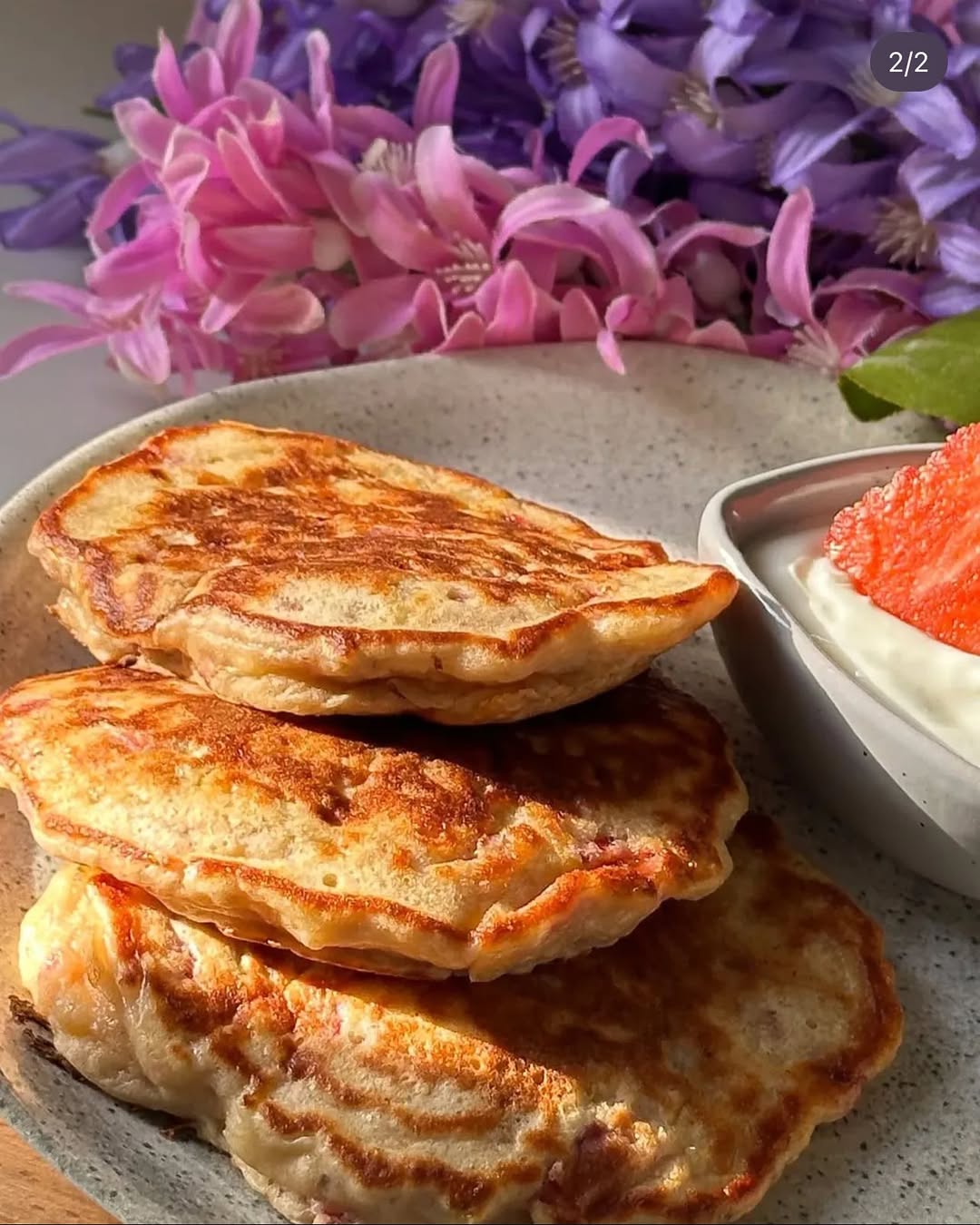 Banana Strawberry Pancakes