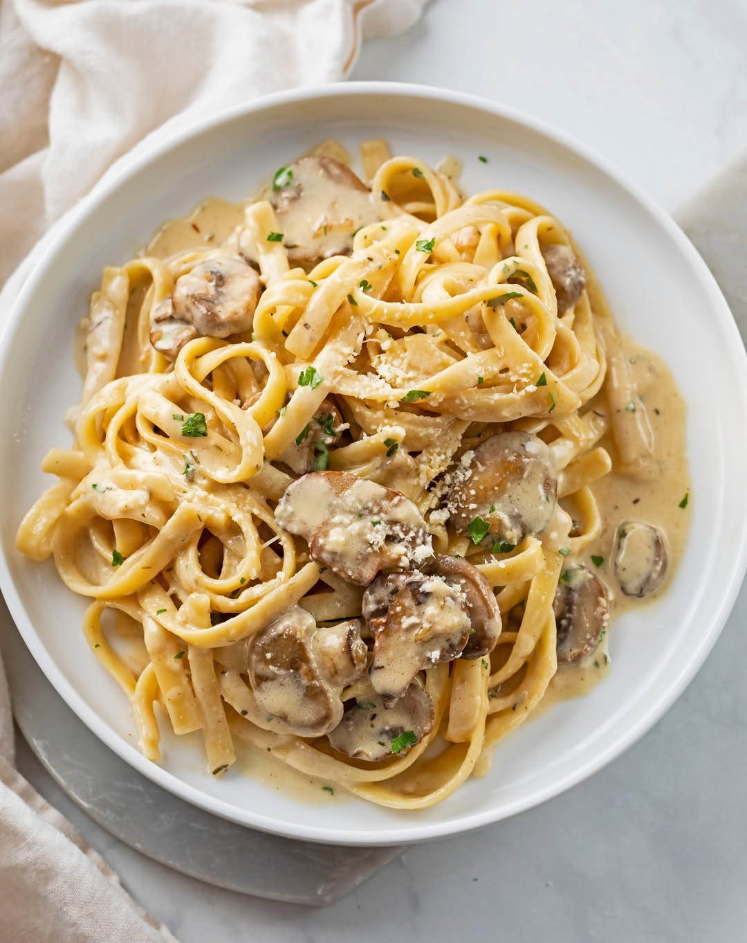 Creamy Mushroom Tagliatelle
