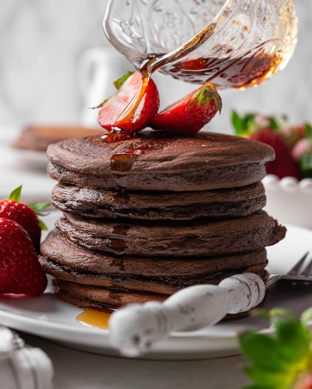 Dark Chocolate Strawberry German Pancake