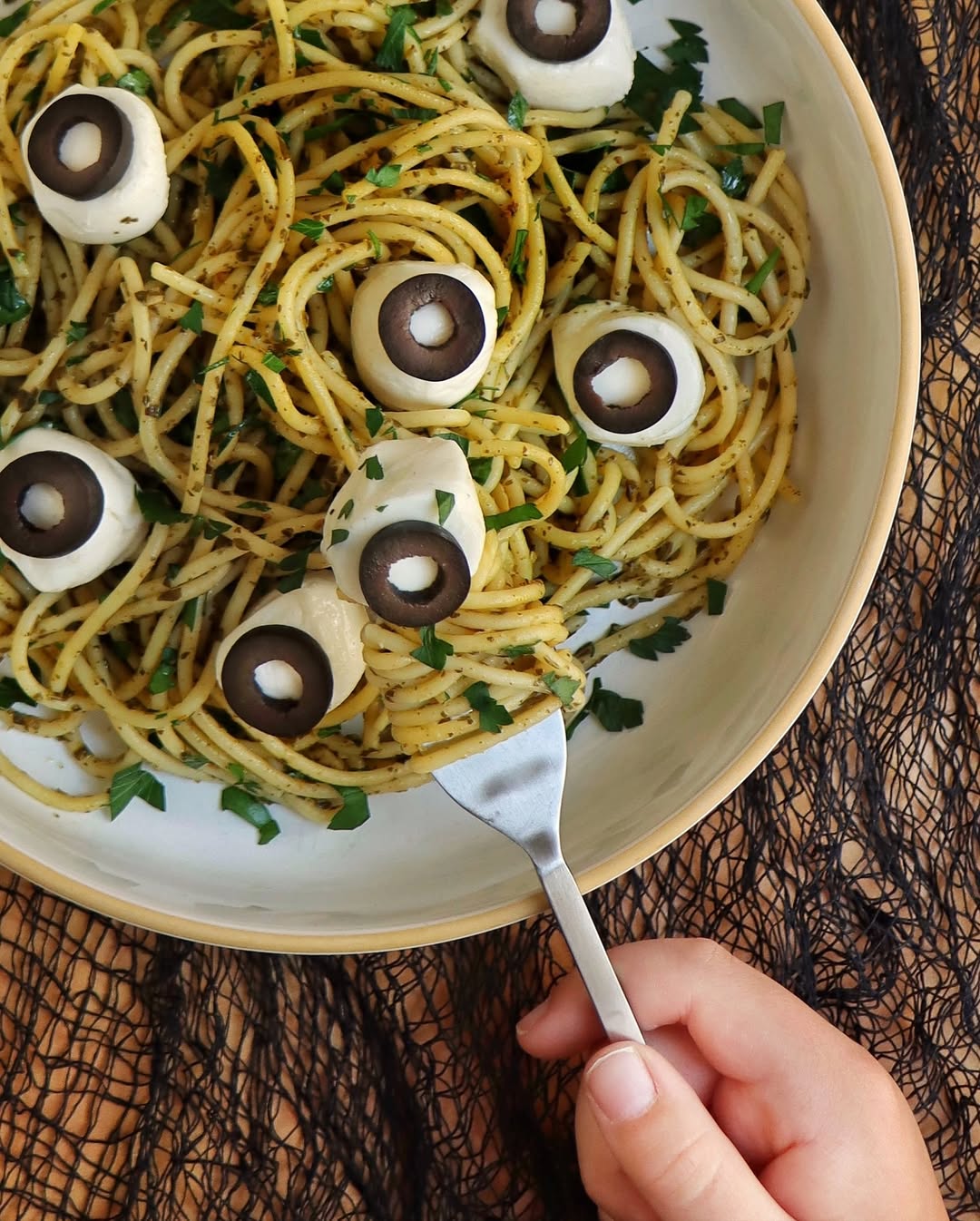 Eye Ball Alfredo Pasta